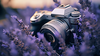 Lavender Dreams Camera, lavender, man made, camera HD wallpaper