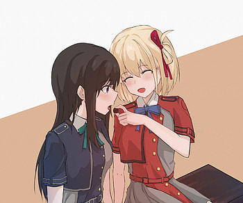 Chisato Nishikigi & Takina Inoue, Takina Inoue, Chisato Nishikigi, Anime, Lycoris Recoil HD wallpaper