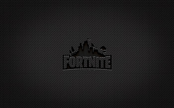 Fortnite carbon logo, , grunge art, carbon background, creative, Fortnite black logo, online games, Fortnite logo, Fortnite HD wallpaper