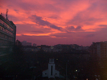 Sofia's sky, pink, graphy, bulgaria, clouds, sky, nature, , sunset HD wallpaper