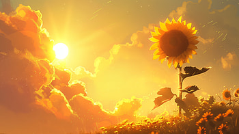 Sunset Sunflower Radiance, sunbeam, sunflower, nature, flower HD wallpaper