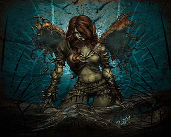 Dark Fairy, fairy, mast, broken wings, thorns, dark HD wallpaper