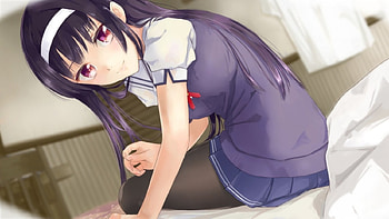 Smile, Anime Girl, Red Eyes, Purple Hair, Anime, Utaha, Saenai Heroine no Sodatekata, Black Stockings, Seifuku, Kasumigaoka, School Uniform, Long Hair, Big Eyes, Utaha Kasumigaoka HD wallpaper