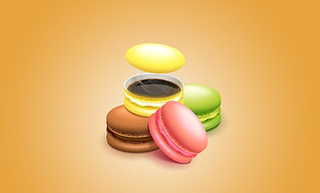 yelow, cookie, dessert, food, pink, green, add, coffee, macaron, commercial HD wallpaper