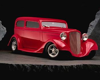 Red street rod, street, classic, rod, red HD wallpaper