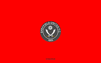 Sheffield United FC, red background, English football team, Sheffield United FC emblem, EFL Championship, Sheffield, England, football, Sheffield United FC logo HD wallpaper