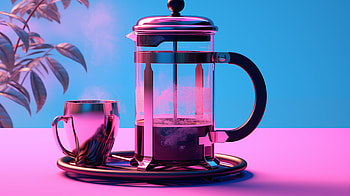 Vaporwave Aesthetic French Press Coffee, coffee, french press, vaporwave, aesthetic, glass HD wallpaper