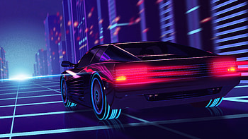 Cyber Car Neon City, artist, artwork, artstation HD wallpaper