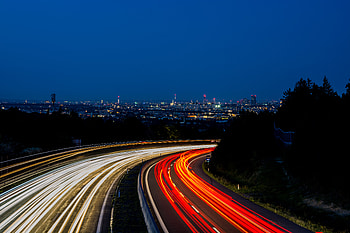 Cities, City, Road, Neon, Light Movement, Movement Of Light HD wallpaper