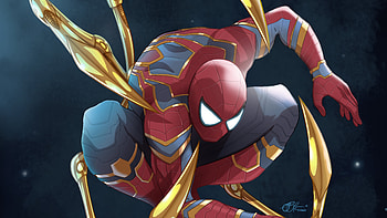 Spidey Infinity War Space, spiderman, superheroes, artwork, digital-art, deviantart HD wallpaper