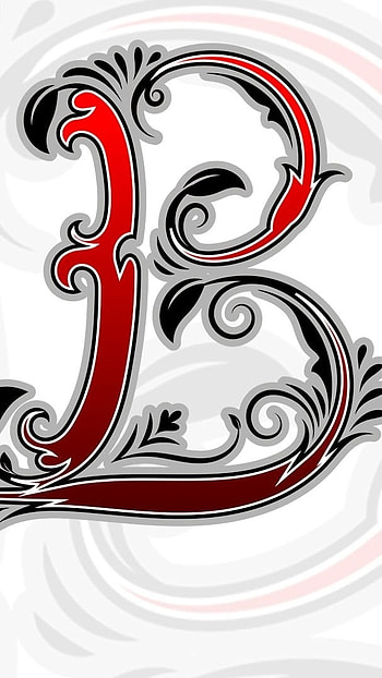 B Letter, Red Design HD phone wallpaper