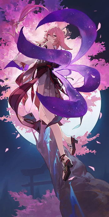 Yae miko, fondo, genshin, Yaem HD phone wallpaper