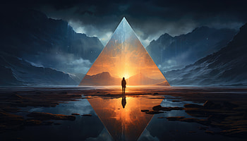 Into The Triangular Realm, artist, artwork, digital-art, deviantart HD wallpaper