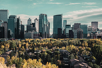 Cities, Mountains, Skyscraper, Building, Forest HD wallpaper