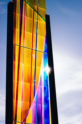 Architecture, Shine, Miscellanea, Miscellaneous, Multicolored, Motley, Brilliance, Glass, Design, Construction HD phone wallpaper