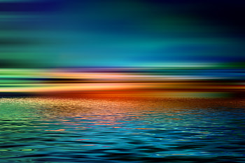 Colorful Artistic Sunset over Water, sunset, water, colorful, artist HD wallpaper