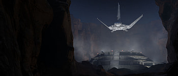 Sci‑Fi Canyon Landing — Star Wars Quad, Sci Fi, Star Wars HD wallpaper