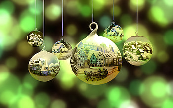 Christmas Time, scenes, art, Christmas, decorations, balls HD wallpaper