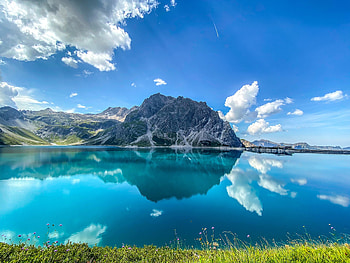 Lake Tuenersee, Switzerland, Mountains, Sky, Clouds, Reflection HD wallpaper