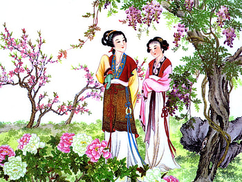Chinese painting2, chinese, art, painting, woman HD wallpaper