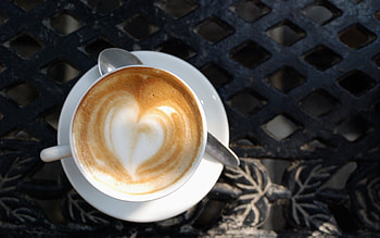 Warm Coffee, graphy, love, coffee, cup, heart HD wallpaper