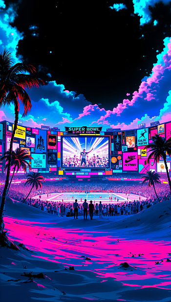 Super Bowl Vibes: Stunning , vibrant colors, Digital Art, crowd HD phone wallpaper
