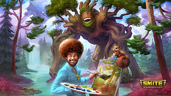 'Smite' adds Bob Ross as a paint-throwing playable character HD wallpaper