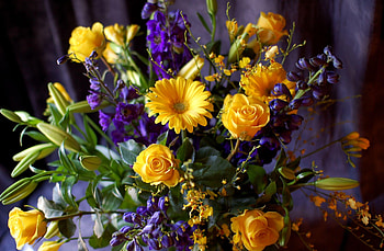 Flowers, Roses, Lilies, Gerberas, Bouquet, Buds, Composition, sia HD wallpaper
