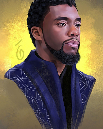 T'Challa, Portrait artwork, Clinggh artist, Black Panther character HD phone wallpaper