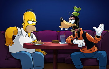 Homer Simpson, Goofy HD wallpaper