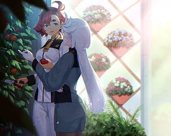 Miorine Rembran & Suletta Mercury, Suletta Mercury, Miorine Rembran, Anime, Mobile Suit Gundam: The Witch from Mercury HD wallpaper