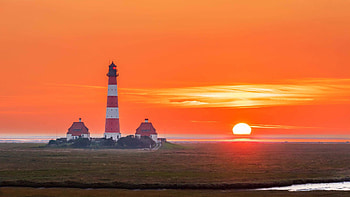 Lighthouse in Germany, germany, beautiful, lighthouse, sunset HD wallpaper