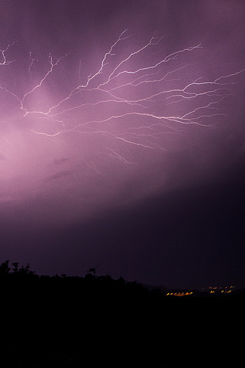 Sky, Night, Lightning, Dark HD phone wallpaper
