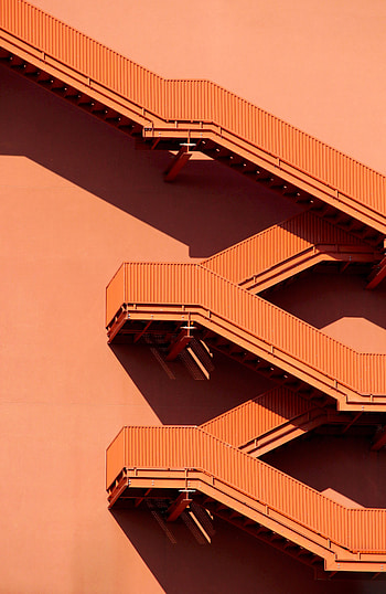 Architecture, Minimalism, Design, Construction, Ladder, Stairs, Symmetry HD phone wallpaper