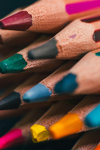 Macro, Multicolored, Motley, Pencils HD phone wallpaper