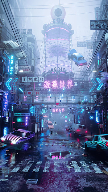 cyberpunk 2077, sky, blue HD phone wallpaper
