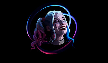 Harley quinn, smile, face, abstract, art HD wallpaper
