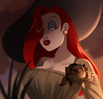 Jessica Rabbit, Lady Dimitrescu's dress, Crossover artwork HD wallpaper