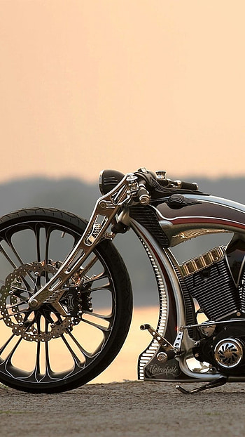 3d Bike, Sunset Background HD phone wallpaper