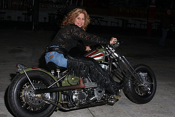 Biker Babe, bike, motorcycles, harley, chopper HD wallpaper