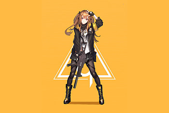 Minimal, soldier, ump9, girls frontline HD wallpaper