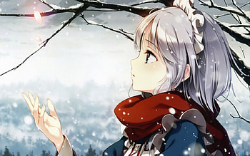 Sakuya Keta, winter, girl, anime, snow HD wallpaper