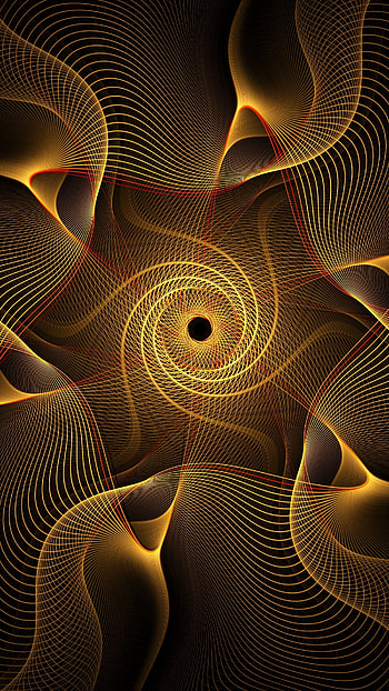 Fractal, lines, twisted, yellow HD phone wallpaper