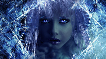Cold beauty, digital, pretty, Digital Art, girl, beautiful, beauty, female, blue, woman, lady HD wallpaper