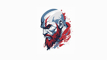 Kratos Minimal , kratos, god-of-war-4, god-of-war, games, ps-games, minimalism, minimalist, white, artist, artwork, digital-art HD wallpaper