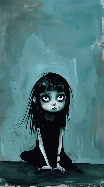 Dark Emo Girl - , emo, emo girl, dark, illustration, character design HD phone wallpaper