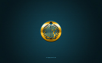 Abahani Limited, Bangladesh football club, gold logo, blue carbon fiber background, Bangladesh Premier League, football, Dhaka, Bangladesh, Abahani Limited logo HD wallpaper