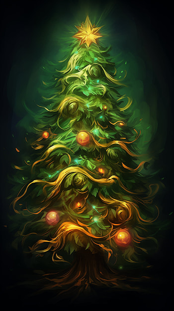 Festive Christmas Tree Art, christmas tree, holiday, Christmas HD phone wallpaper