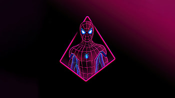 Neon art, spider-man, art HD wallpaper
