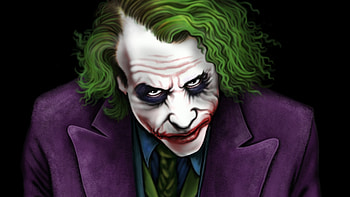 Joker Heath Ledger Artworks, joker, supervillain, artwork, artist, digital-art, superheroes, deviantart HD wallpaper